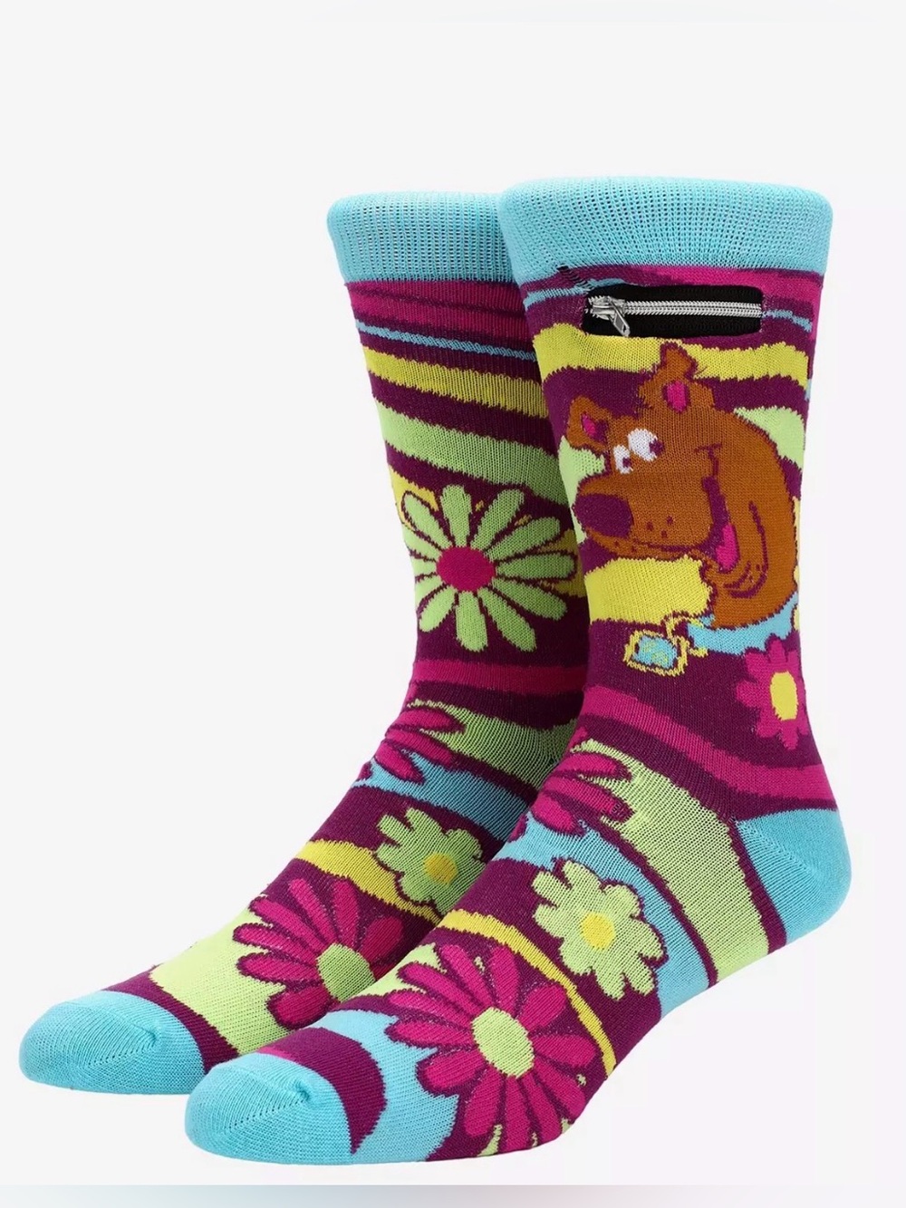NWT Bioworld Scooby Doo Groovy 70’s w/ pocket crew socks sizes Men’s 8-12